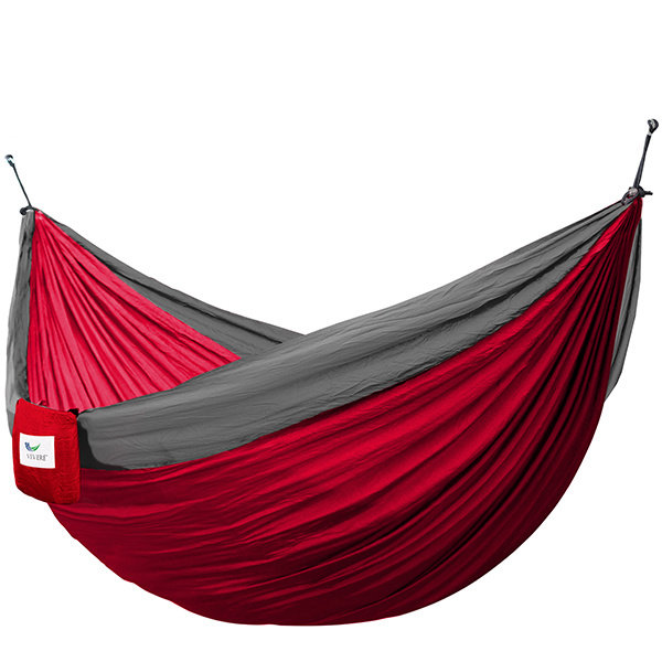 bedrag Briesje reactie Vivere Parachute Hangmat - Double - Crimson/Grey - Websa Outdoor & Living