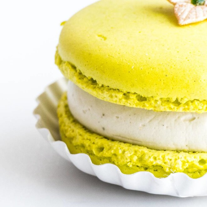 Pistache-kersenmacaron
