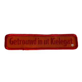 Officieel Kielegat® borduurembleem 'Getrouwd in ut Kielegat' (120x25mm)