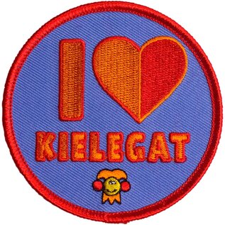 Officieel Kielegat® borduurembleem I love Kielegat 80mm Ø
