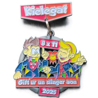 Officiële Kielegat® medaille 8x11 2025 motto "Gift’ur un slinger aon"