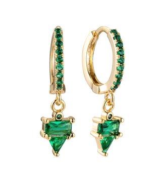 Sparkling Stake Hoop Gold-plated Earrings