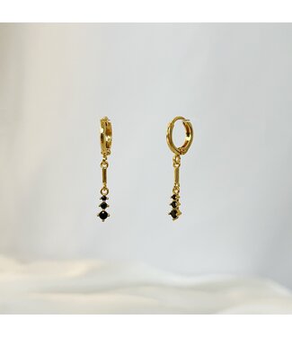 Swing Mace Diamonds Gold-plated Earrings