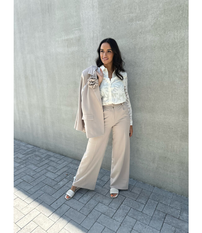 Fleur blazer beige