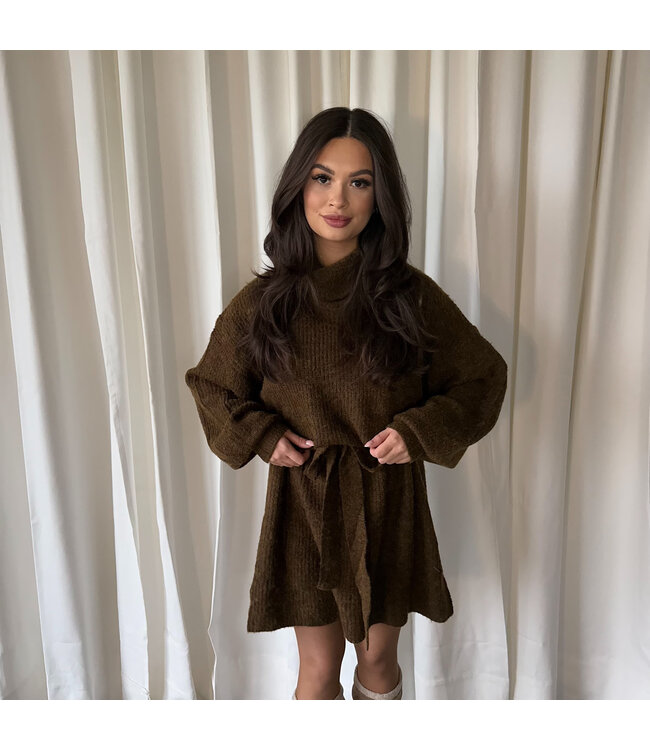 Yuna knit jurk bruin