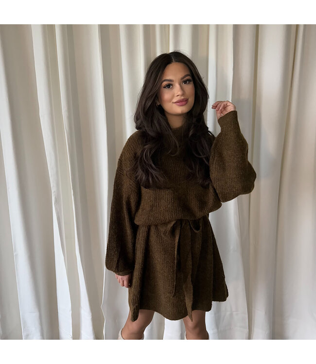 Yuna knit jurk bruin