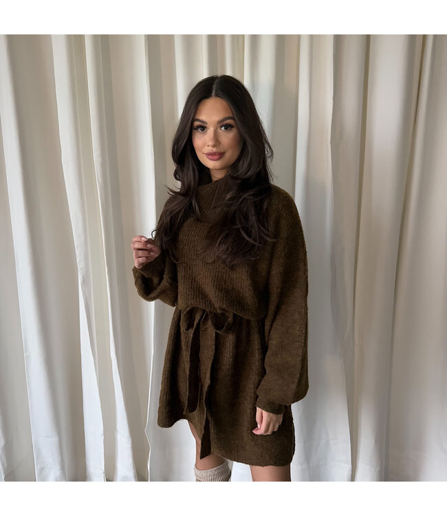Yuna knit jurk bruin