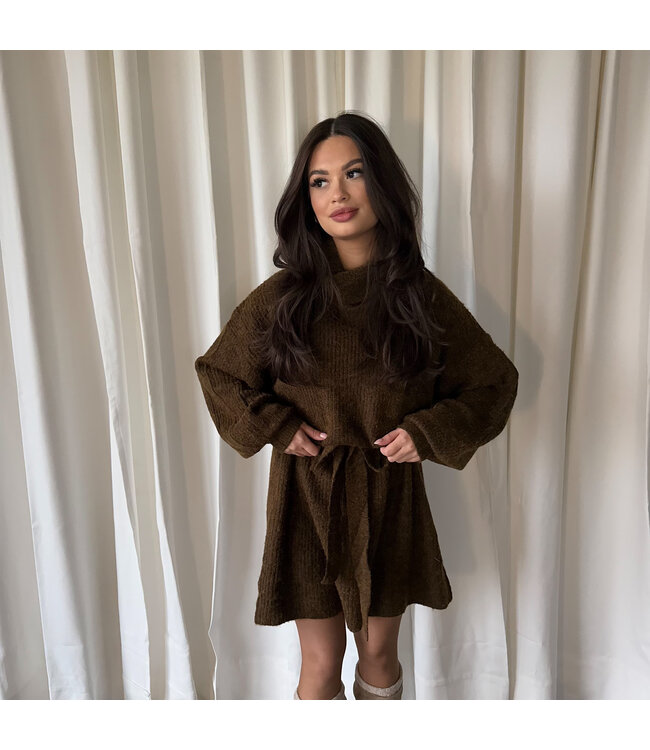 Yuna knit jurk bruin