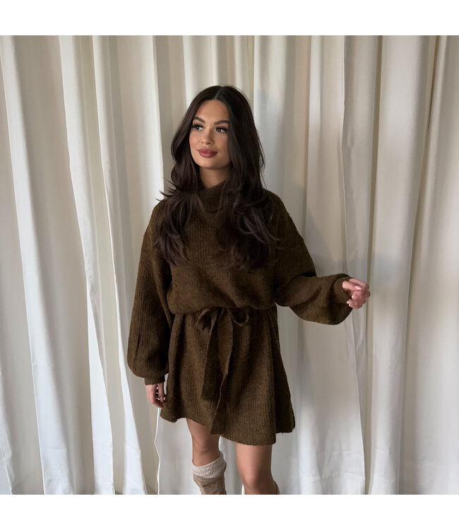 Yuna knit jurk bruin