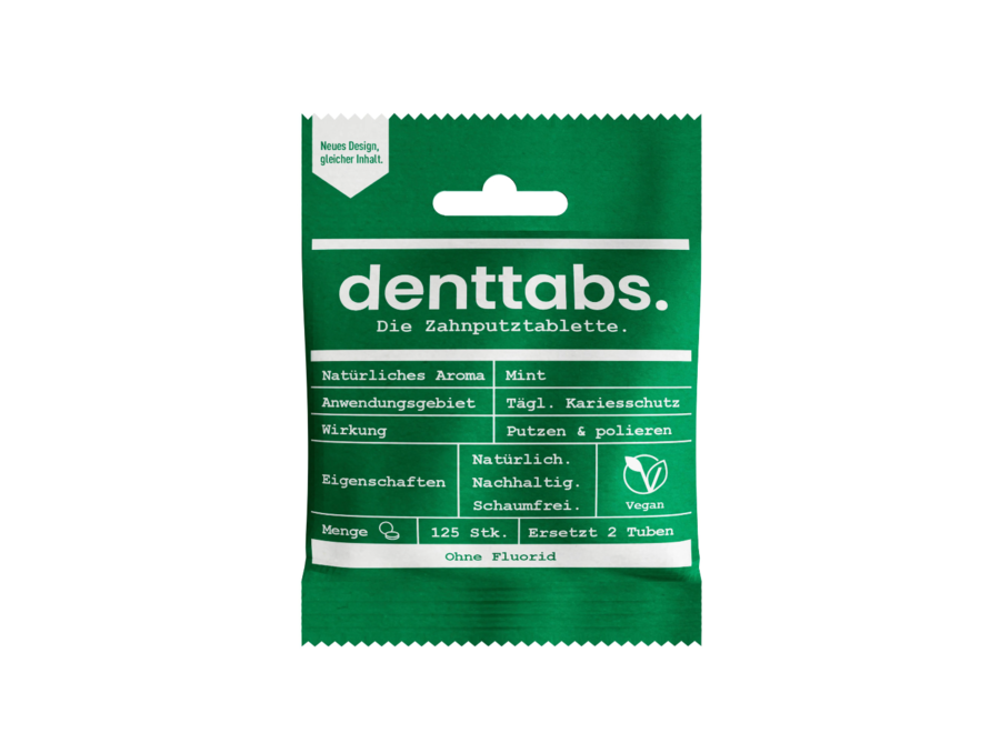 Denttabs (tandpasta tabletten) zonder fluoride