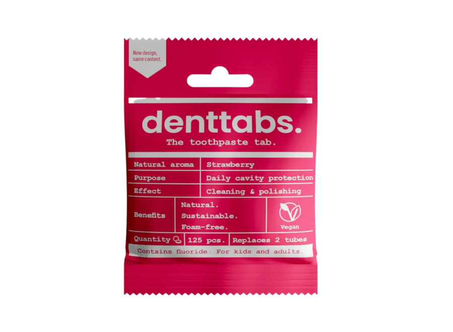 Denttabs strawberry with fluoride