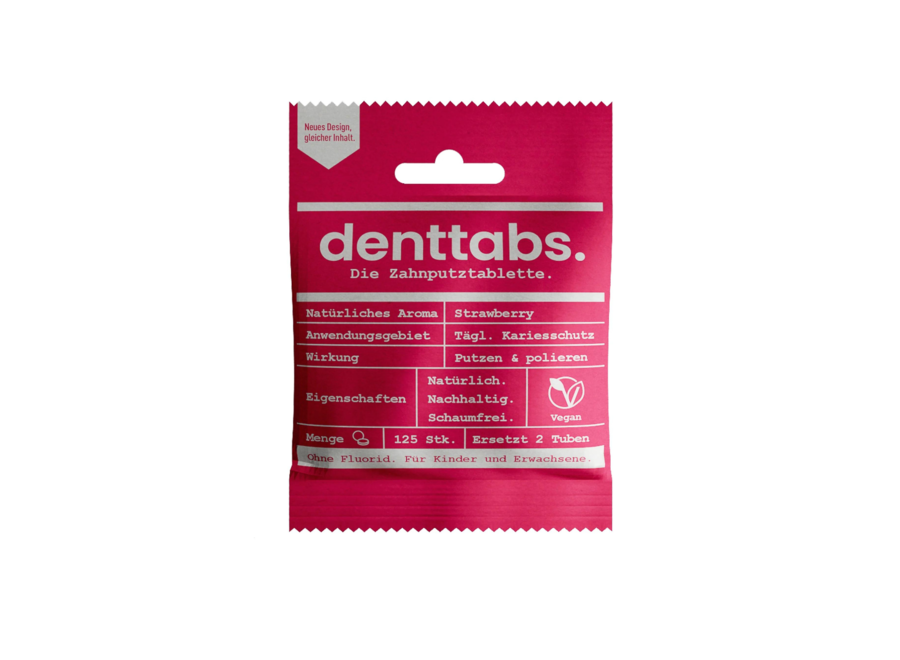 Denttabs aardbei zonder fluoride