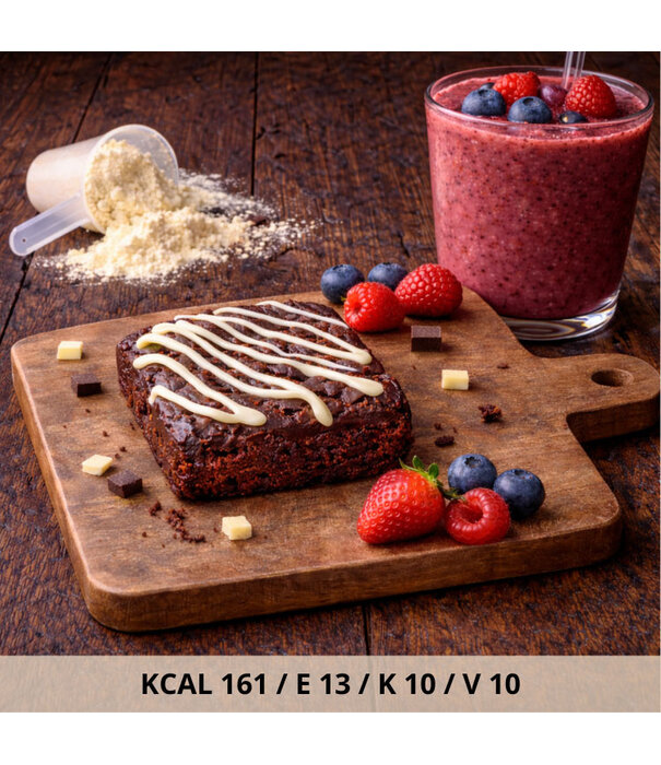 Fit Bakery Eiwitrijke Brownie met Witte Chocolade Topping – Eiwitrijk Tussendoortje (15g Eiwit)