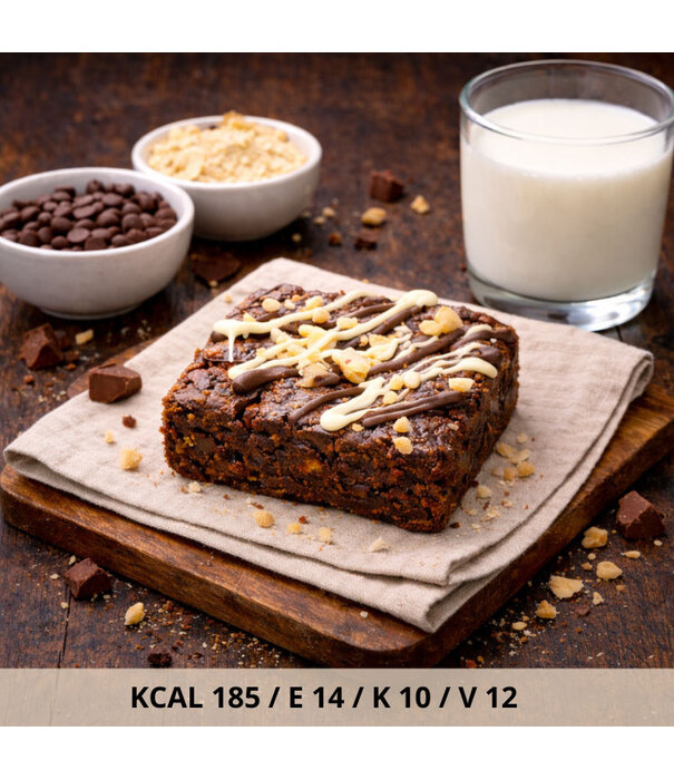Fit Bakery Eiwitrijke Brownie met Melk & Witte Chocolade en Nootjes – Eiwitrijke Snack (16g Eiwit)
