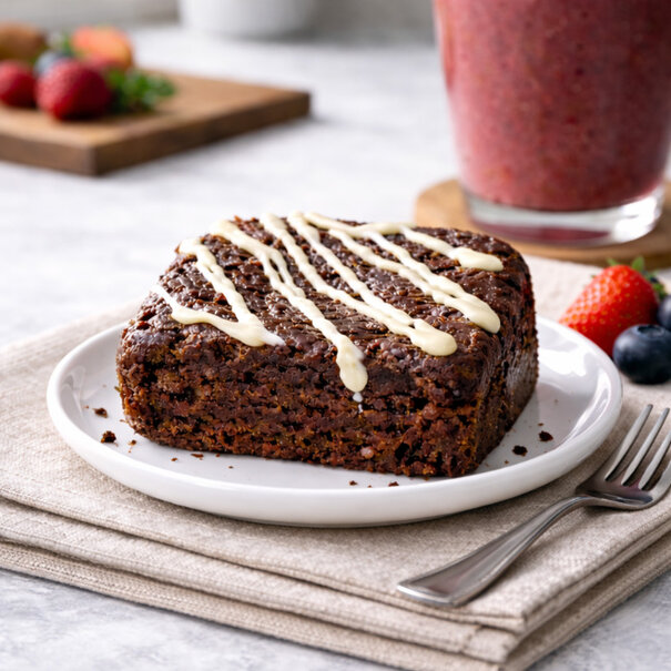 Fit Bakery Eiwitrijke Brownie met Witte Chocolade Topping – Eiwitrijk Tussendoortje (15g Eiwit)