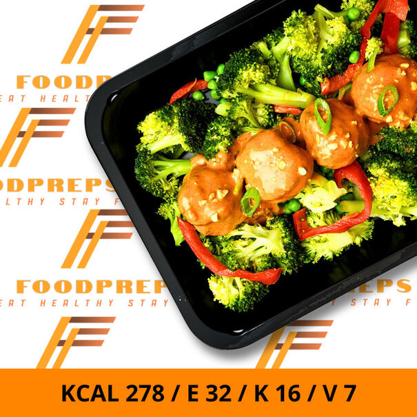FoodPreps Coconut Curry Meatballs - Low Carb  Afslankmaaltijd