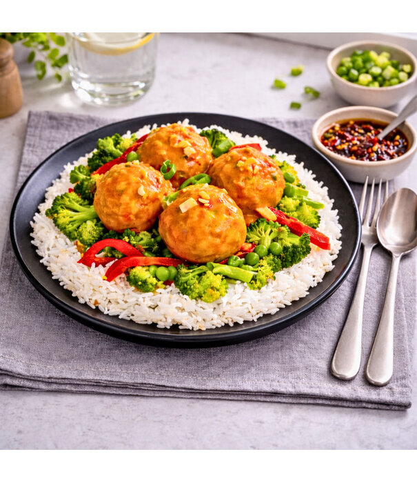 FoodPreps Coconut Curry Meatballs - High Protein Fitness Maaltijd