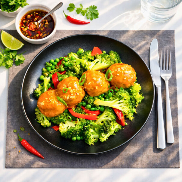 FoodPreps Coconut Curry Meatballs - Low Carb  Afslankmaaltijd