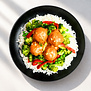 Coconut Curry Meatballs met Basmati en Groenten – Gezonde Kant-en-Klaar Maaltijd