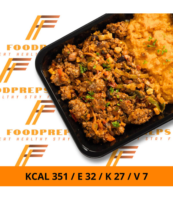 FoodPreps Chili - Zoete Aardappel  - Koolhydraatbewuste Afslank Maaltijd