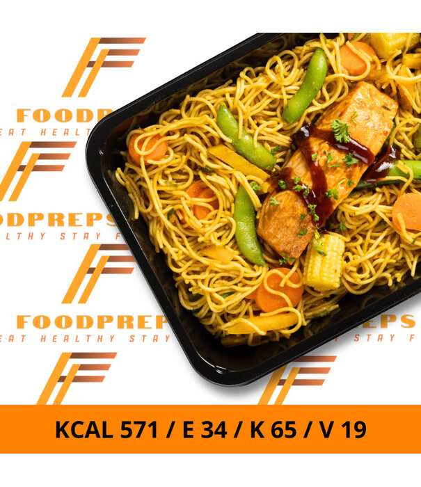 FoodPreps Zalmfilet Noodles - Eiwitrijke Droogtrain Maaltijd