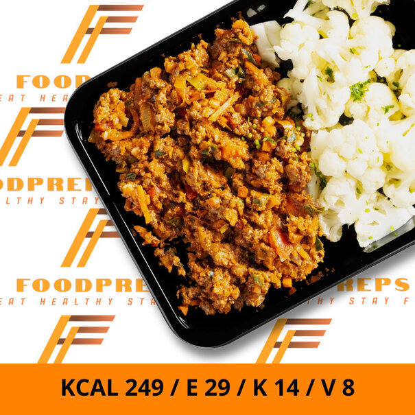 FoodPreps Italian Bolognese - Bloemkool - Low Carb Afslankmaaltijd