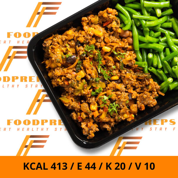 FoodPreps Chili con Carne - Boontjes  - Low Carb  Afslankmaaltijd