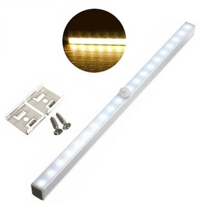LED Kastverlichting Op Batterij - Met Bewegingssensor - Warm wit