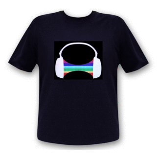 LED T-shirt Equalizer - Zwart - Headphone
