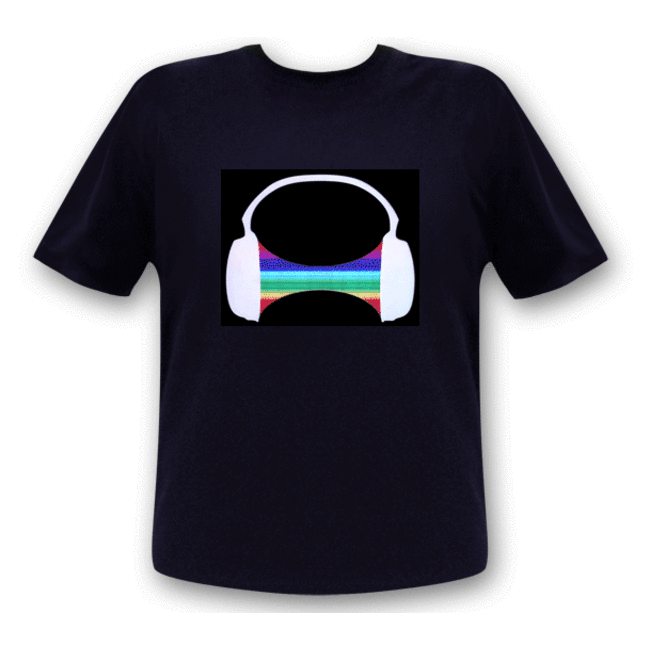 LED T-shirt Equalizer - Zwart - Headphone