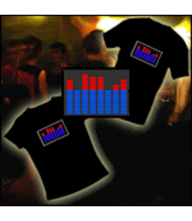 LED T-shirt Equalizer - Zwart - Twee kleuren