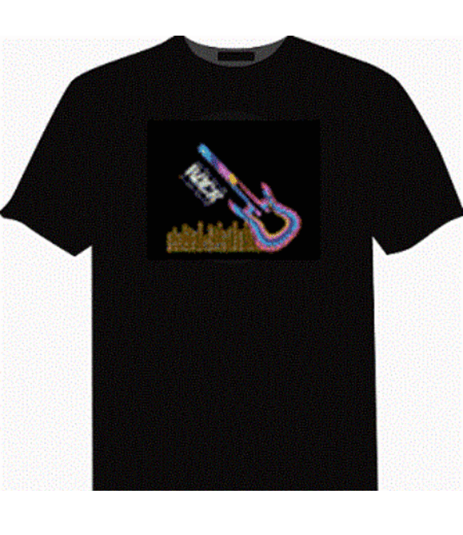 LED T-shirt Equalizer - Zwart - Rock Gitaar