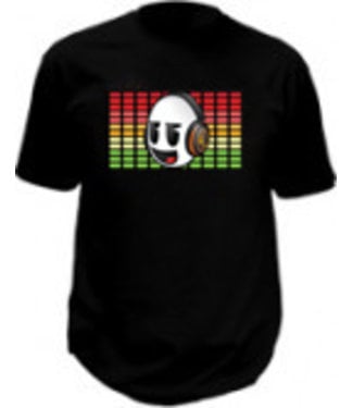 LED T-shirt Equalizer - Zwart - Smiley DJ