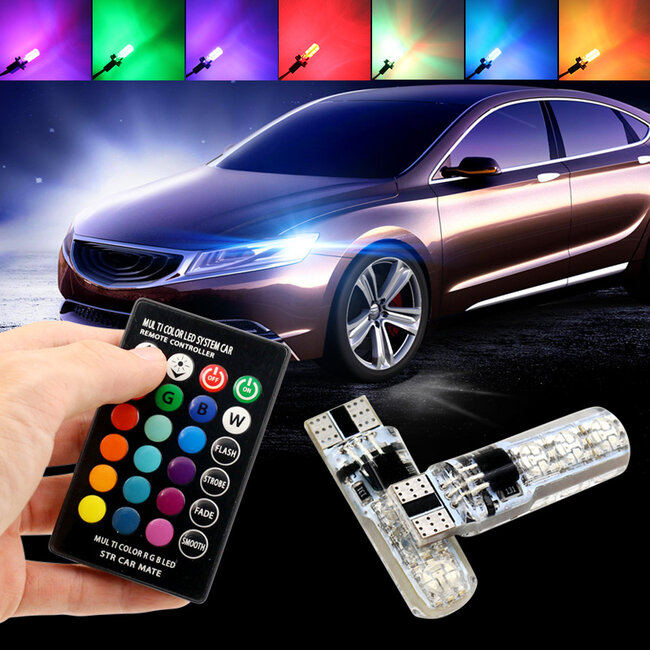 LED Autoverlichting Set - T10 - RGB