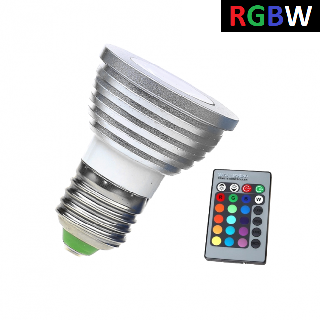 Gevaar muis schetsen LED Spot RGB + Koel Wit - 5 Watt - E27 - Wantohave