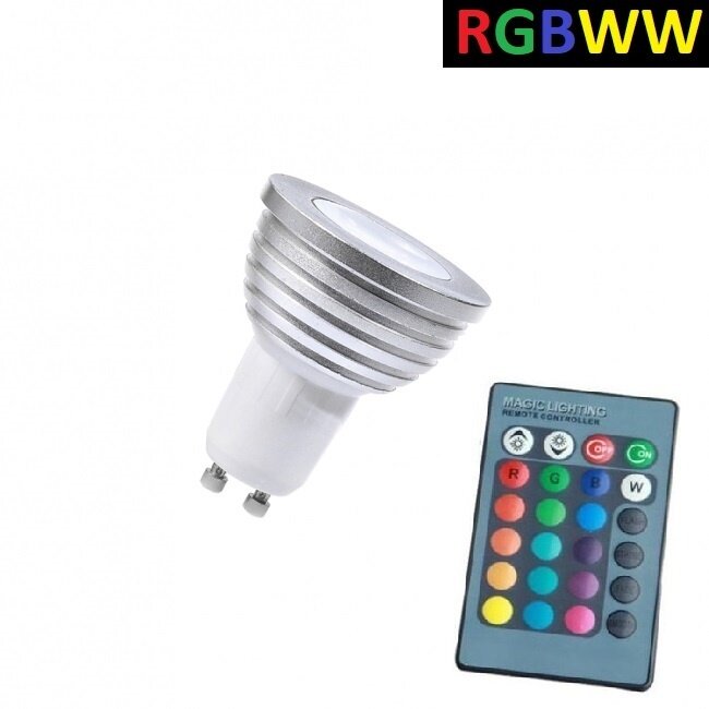 LED Spot RGB + Warm Wit - 5 Watt - GU10