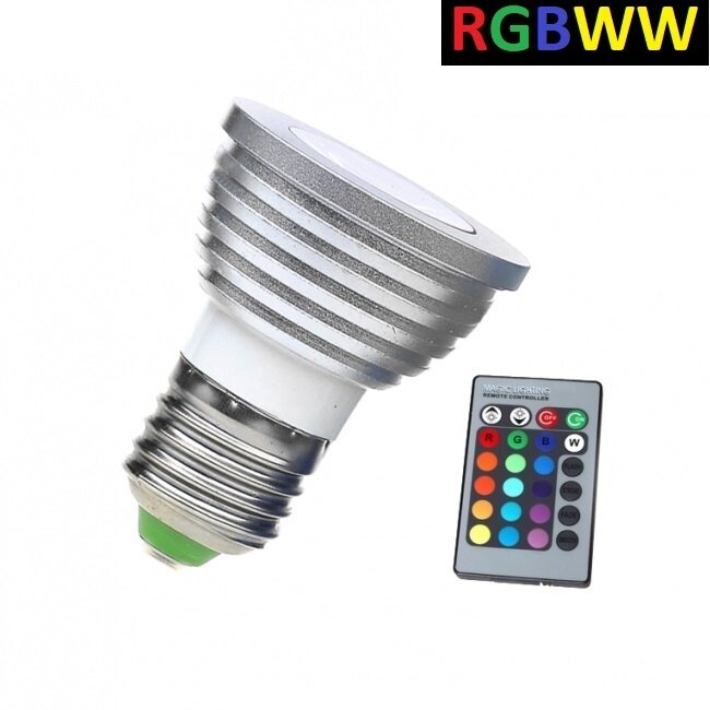 LED Spot RGB + Warm Wit - 5 Watt - E27