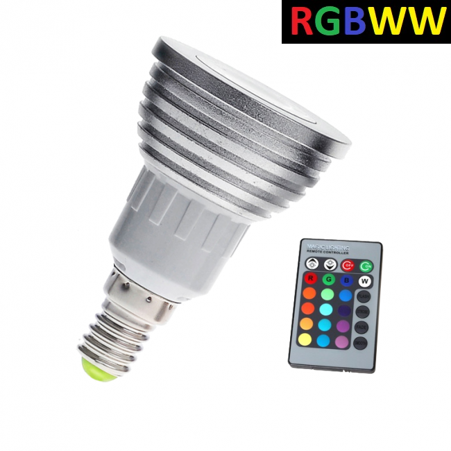 LED Spot RGB + Warm Wit - 5 Watt - E14