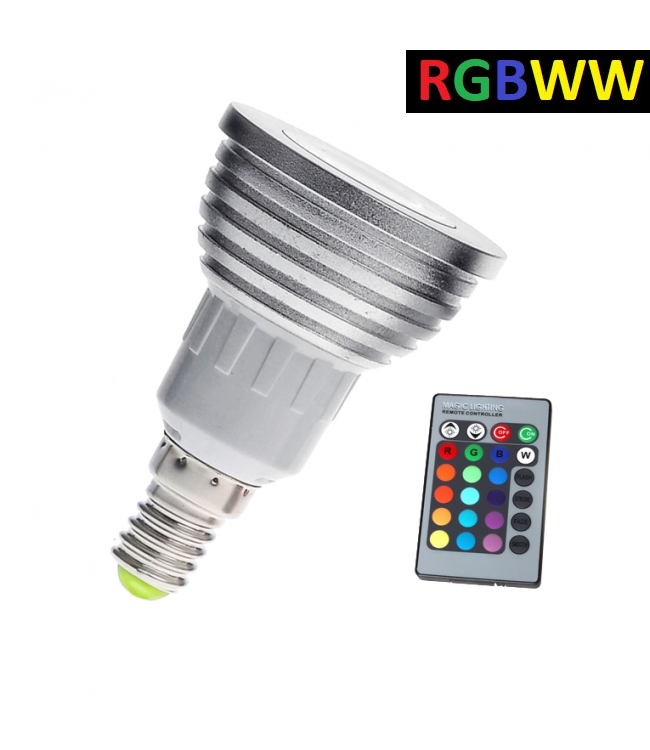 LED Spot RGB + Warm Wit - 5 Watt - E14