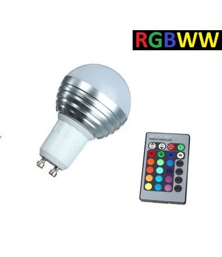 LED Bollamp RGB + Warm Wit - 5 Watt - GU10