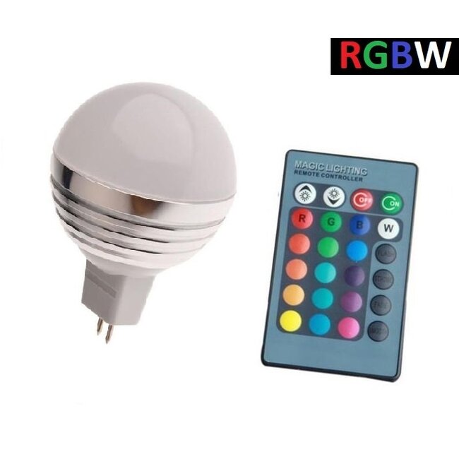 LED Bollamp RGB + Koel Wit - 5 Watt - MR16