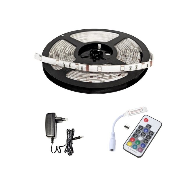 LED Strip RGB - 1 Meter - 30 LEDS Per Meter - Niet Waterdicht  - Met Afstandbediening