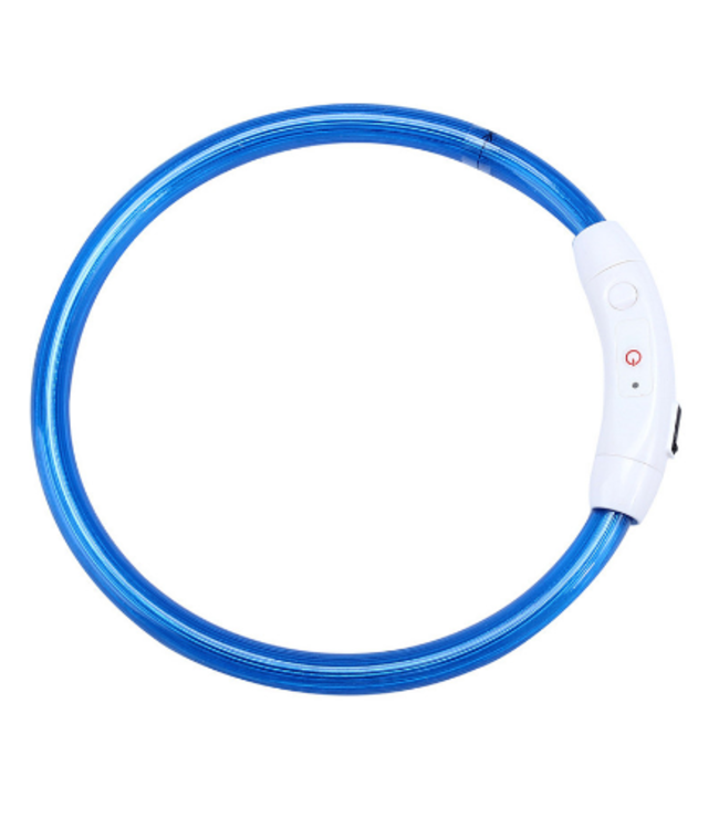 LED Hondenhalsband USB - Blauw