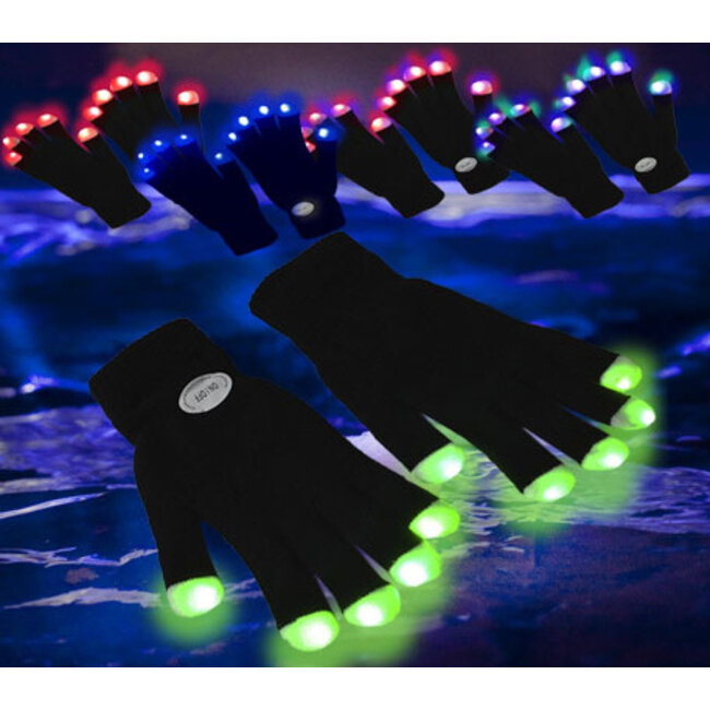 Lichtgevende Handschoenen Met Lichtjes - Zwart