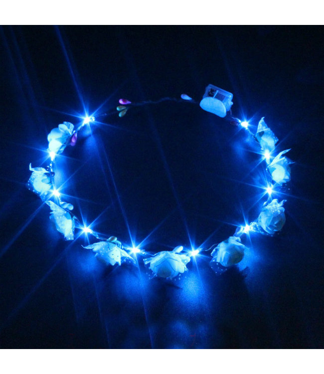 Lichtgevende Tiara / Haarband - LED - Roos - Blauw