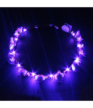 Lichtgevende Tiara / Haarband - LED - Roos - Paars