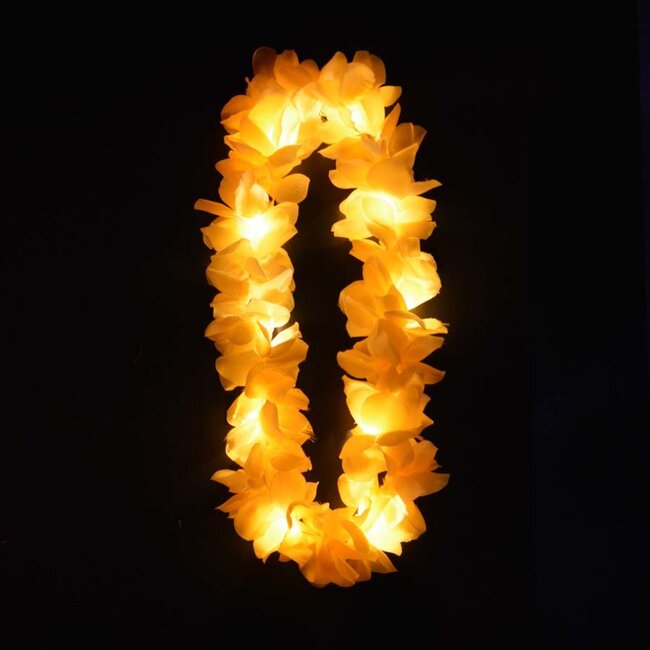 Lichtgevende Hawaii Ketting - LED - Geel