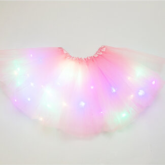 LED Rokje / Tutu - Groot - Licht Roze - Met Gekleurde RGB Verlichting