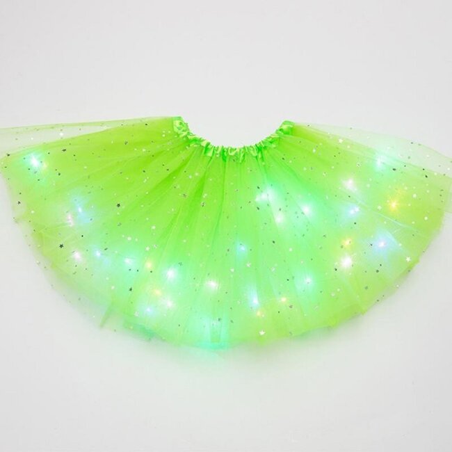 LED Rokje / Tutu - Groot - Licht Groen - Met Gekleurde RGB Verlichting