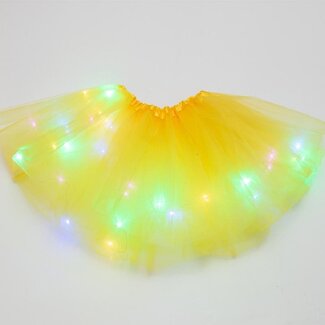 LED Rokje / Tutu - Groot  - Geel - Met Gekleurde RGB Verlichting